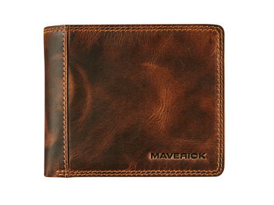 Portemonee Maverick The Original met kleingeldvak RFID leer bruin 1