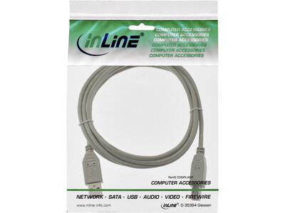Kabel InLine USB-A USB-B 2.0 M 1.8 meter beige 2