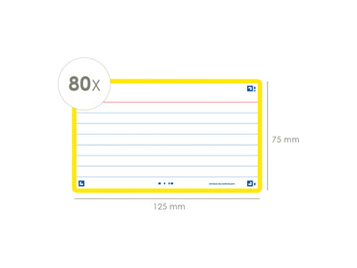 Flashcard Oxford 2.0 75x125mm 80vel 250gr lijn geel 3