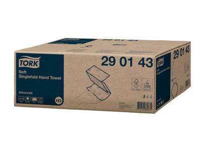 Handdoek Tork H3 290143 Advanced Z 2 laags singefold 23x23cm 290143 2