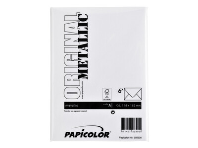 Envelop Papicolor C6 114x162mm metallic parelwit 3