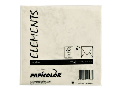 Envelop Papicolor 140x140mm marble Ivoor 2
