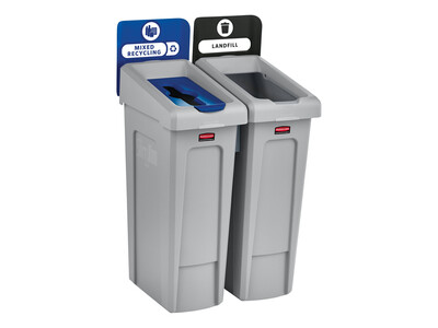 Afvalcontainer Slim Jim Recyclestation starterset grijs 2
