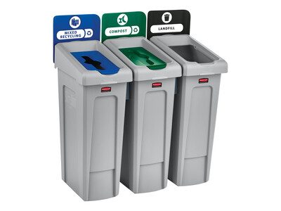 Afvalcontainer Slim Jim Recyclestation starterset grijs 3