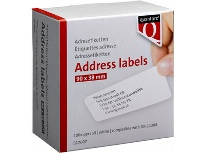 Labeletiket Quantore DK-11208 38x90mm adres wit 3