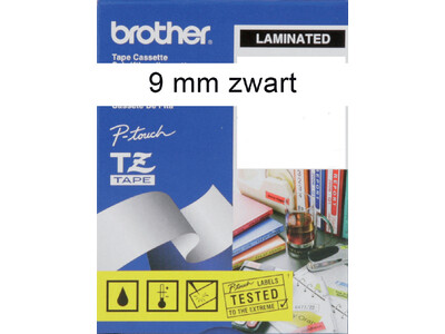 Labeltape Brother P-touch TZE-221 9mm zwart op wit 3