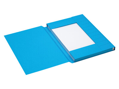 Dossiermap Secolor folio 3 kleppen 225gr blauw 1