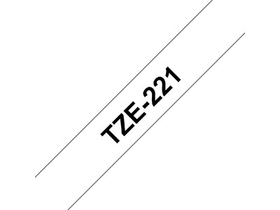 Labeltape Brother P-touch TZE-221 9mm zwart op wit 2