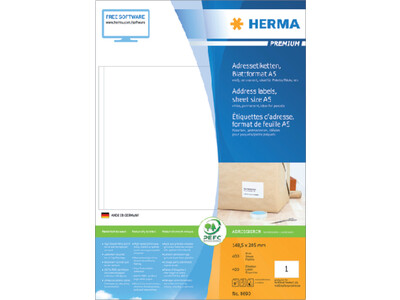 Etiket HERMA 8690 148.5x205mm premium wit 400stuks 2