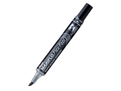 Viltstift Pentel MWL5SBF Maxiflo whiteboard zwart 1-5mm 2