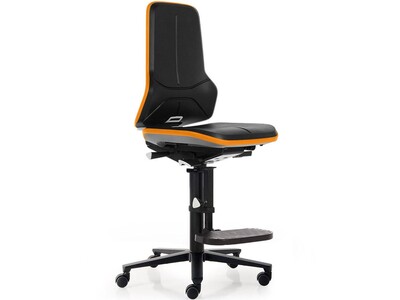 Werkstoel Bimos Neon 3 9561 Wielen Flexband Happy Orange Pur Zwart 1