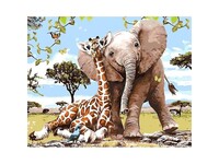 Schilderen op nummers olifant & giraf