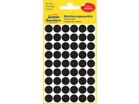 Etiket Avery Zweckform 3140 rond 12mm zwart 270stuks