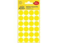 Etiket Avery Zweckform 3007 rond 18mm geel 96stuks