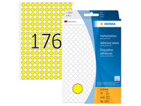 Etiket HERMA 2211 rond 8mm geel 5632stuks