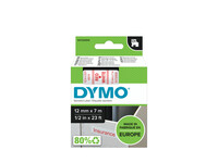 Labeltape Dymo 45015 D1 720550 12mmx7m rood op wit