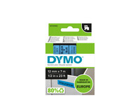 Labeltape Dymo D1 45016 720560 12mmx7m polyester zwart op blauw