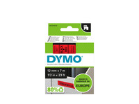 Labeltape Dymo D1 45017 720570 12mmx7m polyester zwart op rood