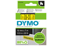 Labeltape Dymo D1 45018 720580 12mmx7m polyester zwart op geel