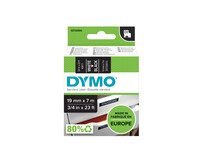 Labeltape Dymo D1 45811 720910 19mmx7m polyester wit op zwart