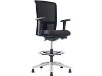 Werkstoel Interstuhl Prosedia Se7en 3462 Counter Net Glijder Frame Chroom Stof Zwart
