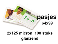 Lamineerhoes GBC keycard 64x99mm 2x125micron 100stuks