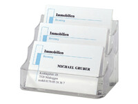Visitekaartbak Sigel VA130 3 vakken voor 3x70 kaarten 94x85mm hard plastic transparant