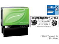 Tekststempel Colop 40 green line personaliseerbaar 6regels 59x23mm