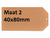 Label karton nr2 200gr 40x80mm chamois 1000stuks