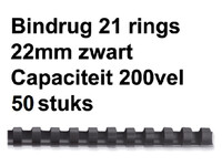 Bindrug Fellowes 22mm 21rings A4 zwart 50stuks