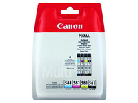 Inktcartridge Canon CLI-581 zwart + 3 kleuren
