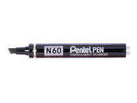 Viltstift Pentel N60 schuin zwart 1.2-6mm