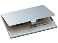 Visitekaartenhouder Sigel VZ136 duo 2x15 kaarten graveerbaar mat zilver