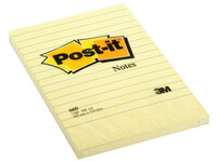 Memoblok 3M Post-it 660 102x152mm lijn geel