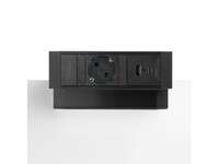 Opbouw Stroommodule Power Desk UP2.0 1x Stroom + 1x USB-A + 1x USB-C Charger incl. 1,5m Kabel Randaardestekker Zwart